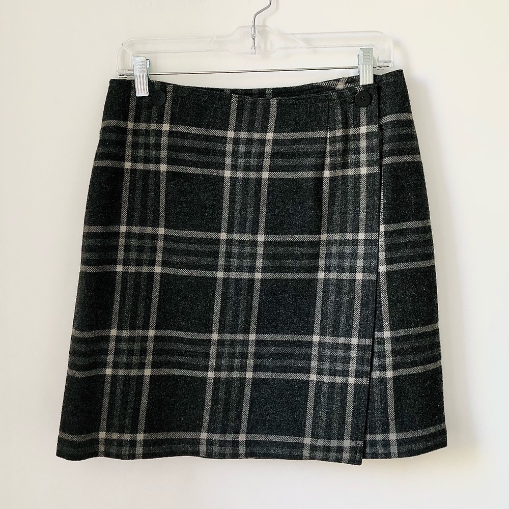 Style & Co. Clueless Style High Waist Wool Plaid Mini Wrap Skirt